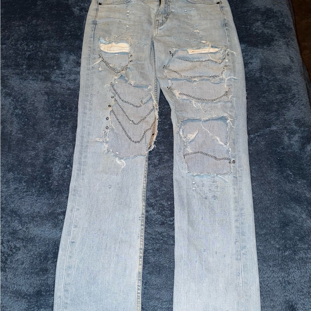 Levi's Light Blue Distressed Skinny Jeans